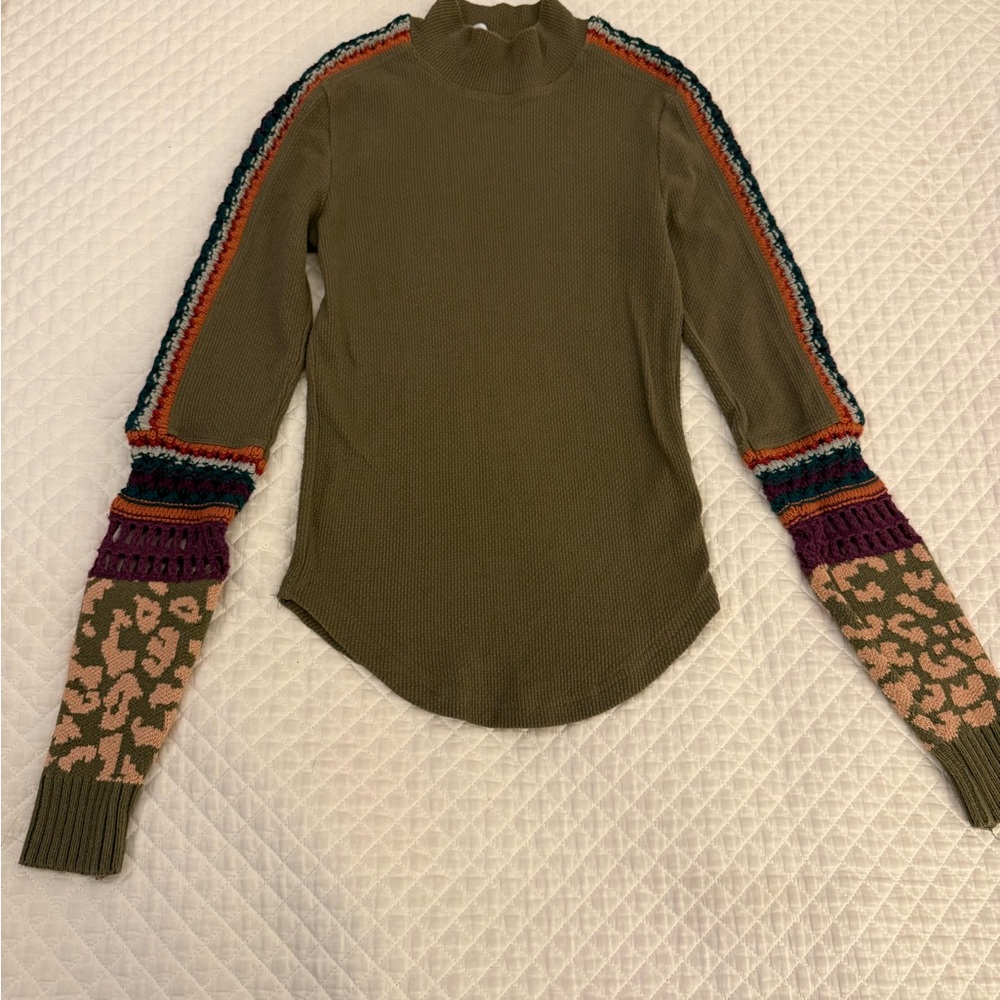Free People Switch It Up Crochet-Trim Thermal Top - Picture 2 of 6